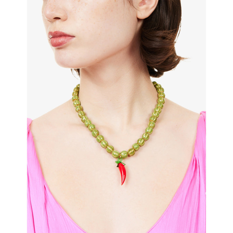 Minerva ceramic glass chilli pepper necklace 50cm - British product
