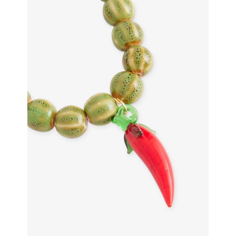Minerva ceramic glass chilli pepper necklace 50cm - British product