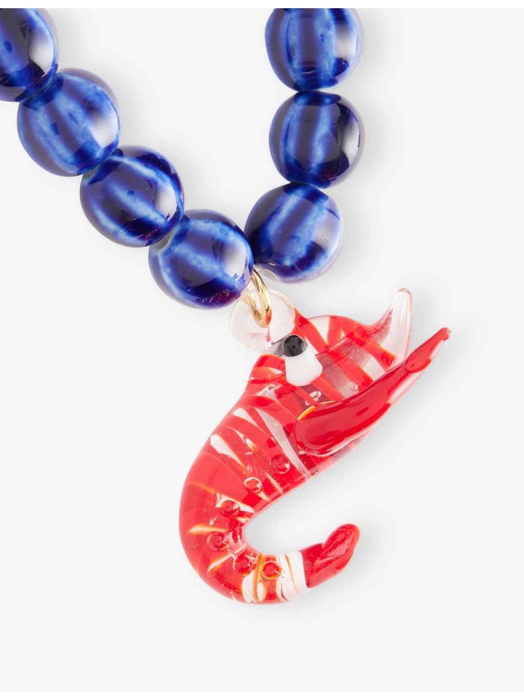 Minerva ceramic-and-glass prawn necklace, UK version