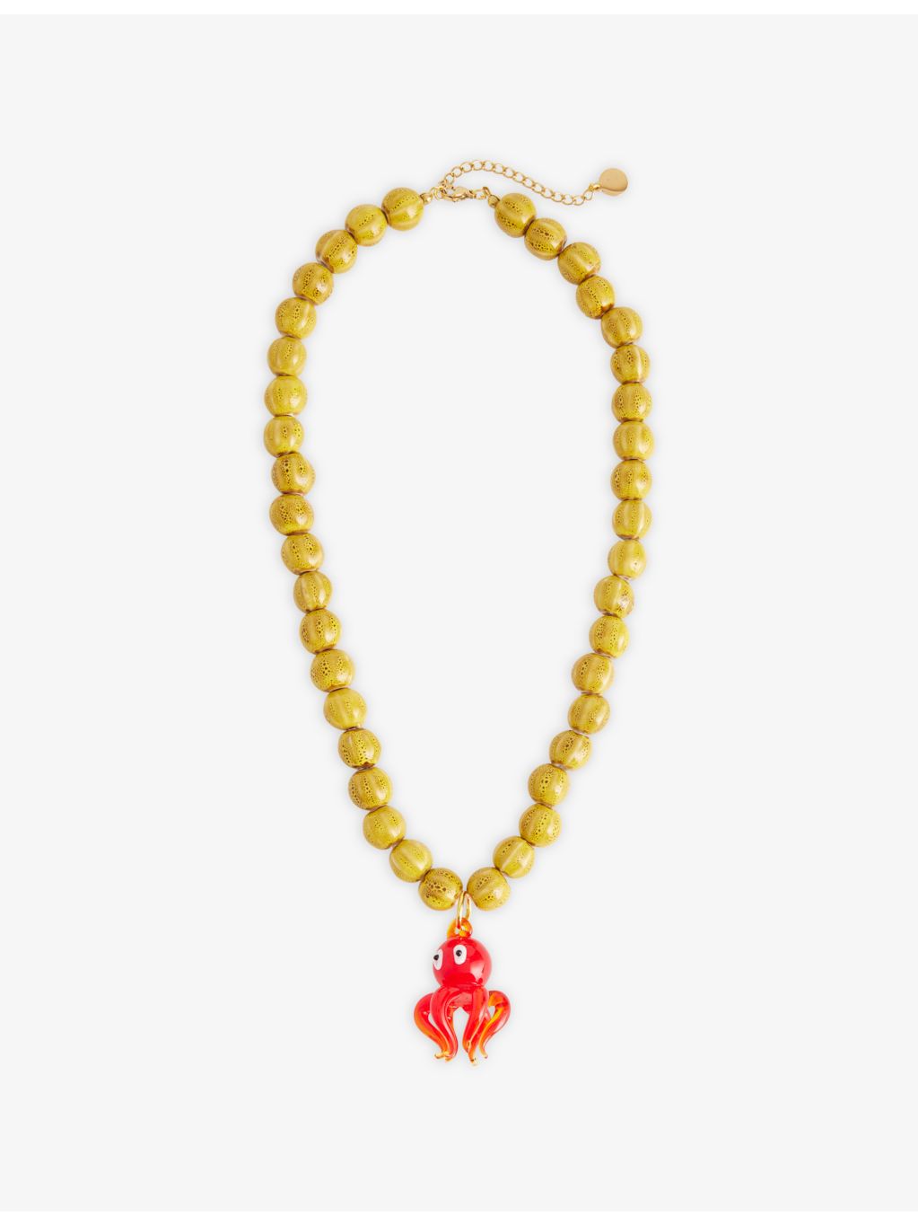 Minerva octopus necklace in ceramic and glass, 50cm (British brand)