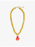 Minerva octopus necklace in ceramic and glass, 50cm (British brand)