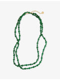 Minerva jade beaded necklace with teardrop beads, 100cm, UK version