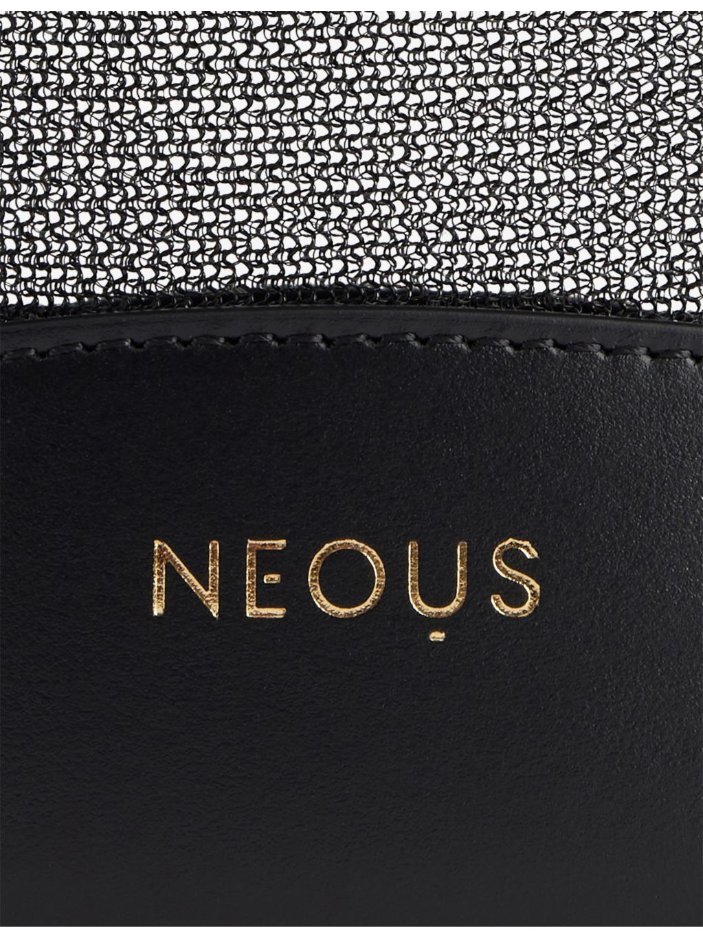 Neous Pardalis sheer bucket bag with leather trim, UK version