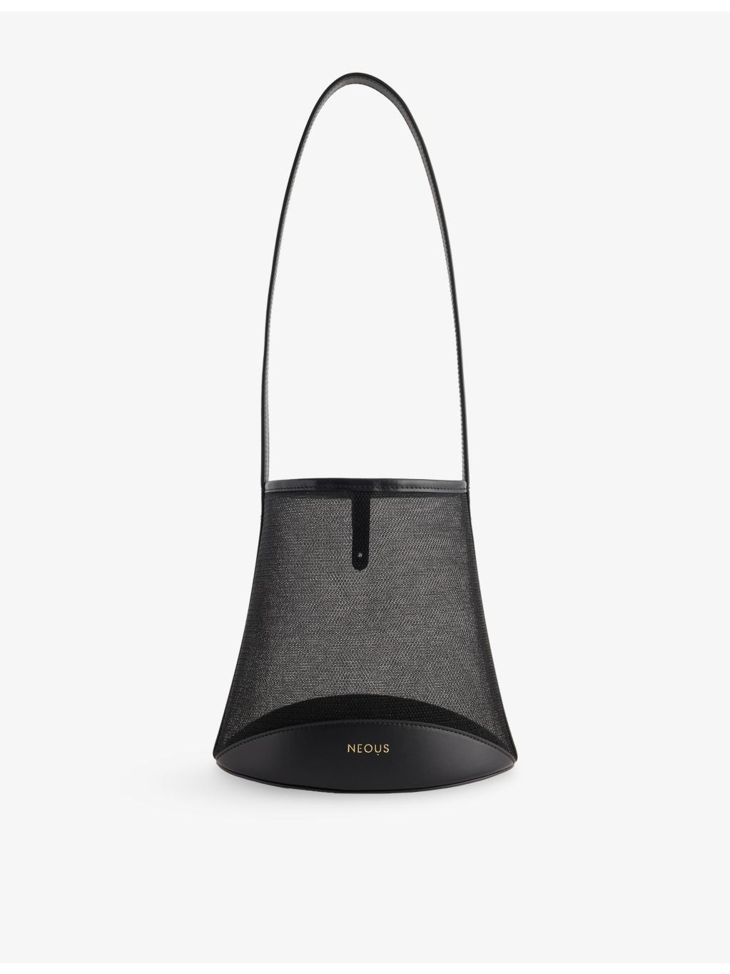 Neous Pardalis sheer bucket bag with leather trim, UK version