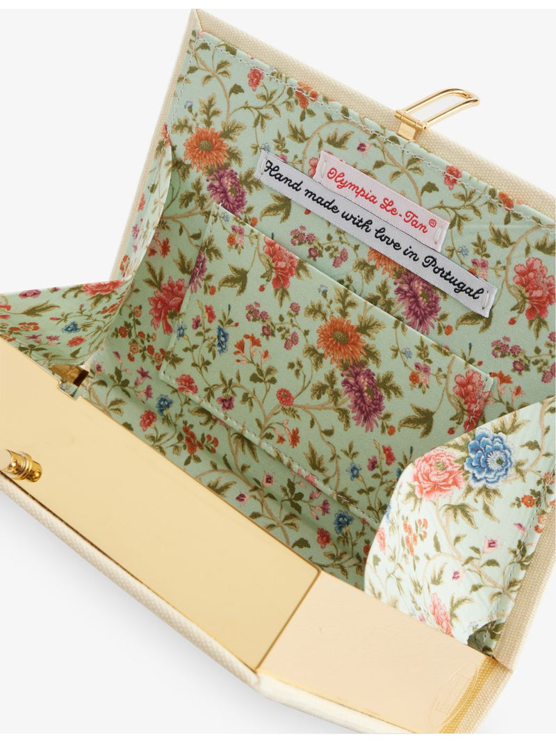 Olympia Le-Tan embroidered book clutch bag with applique - British product
