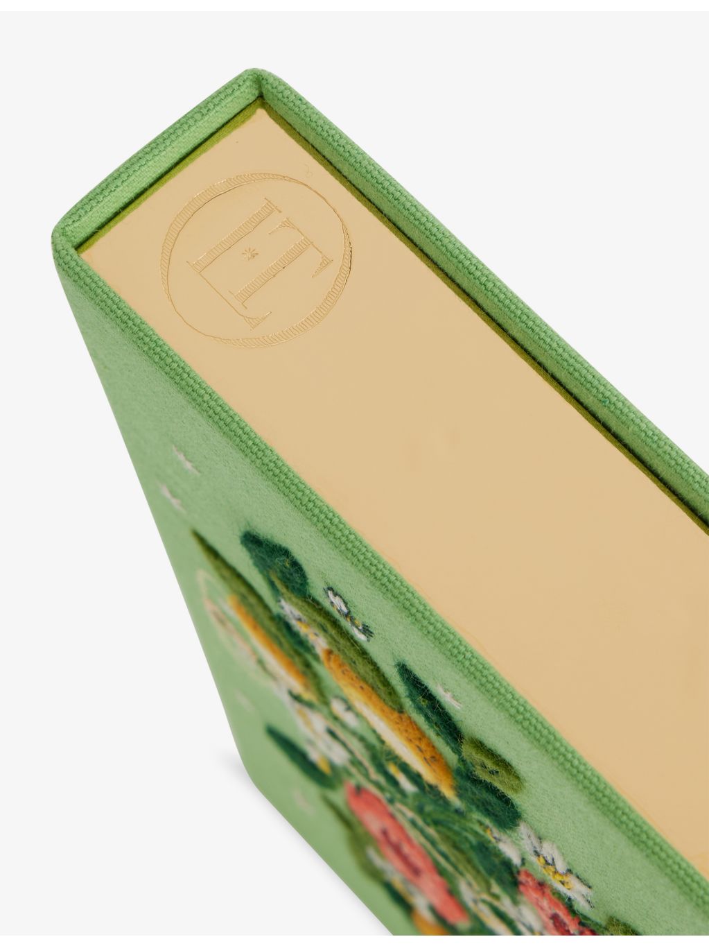 Olympia Le-Tan book clutch bag with botanical embroidery, British brand