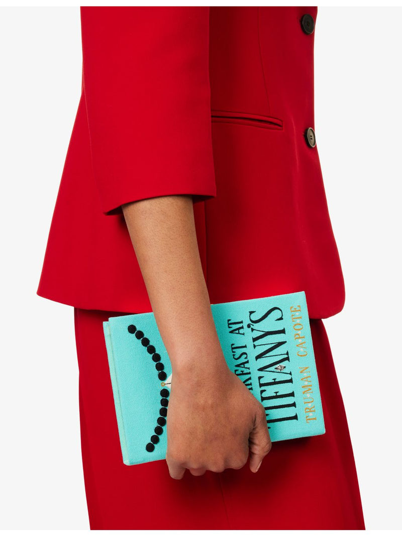 Olympia Le-Tan Breakfast at Tiffany's embroidered book clutch bag - British product