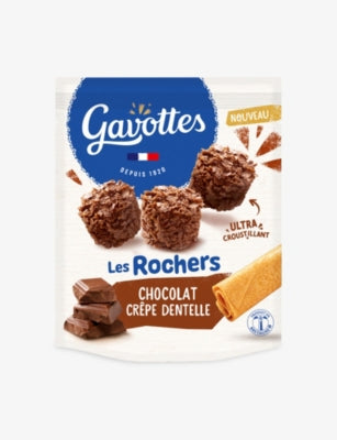 Maison Gavottes Les Rochers chocolate crepe dentelle 95g, imported from the UK