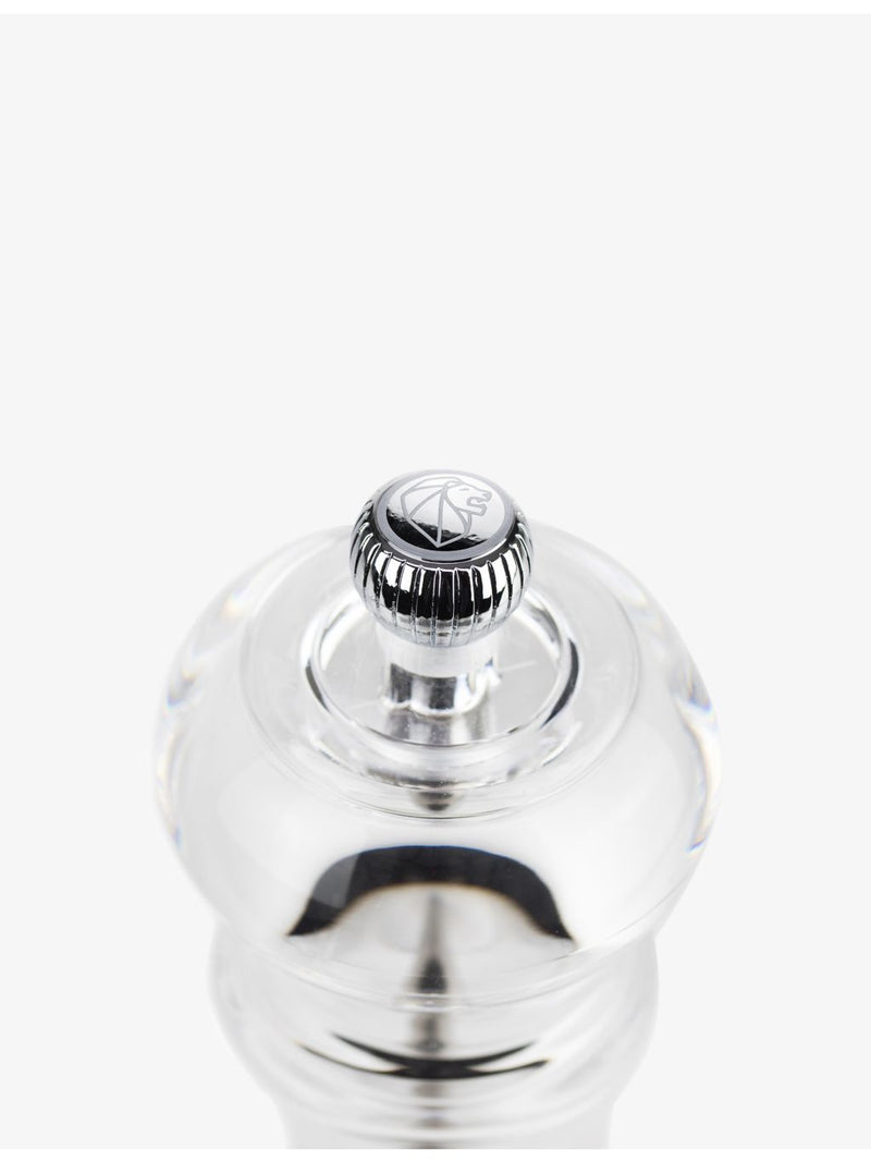 Peugeot Nancy transparent acrylic salt mill 12cm, UK version