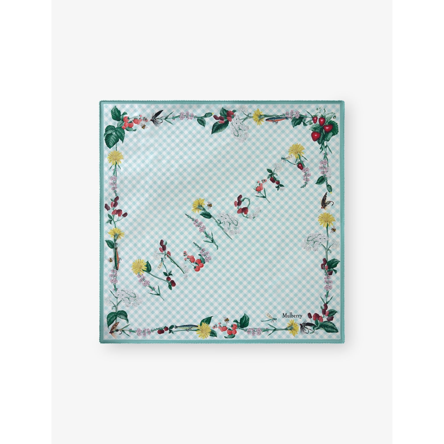 Mulberry River Side Floral-Print Square Silk-Twill Scarf