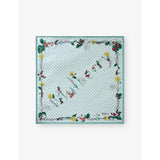 Mulberry River Side Floral-Print Square Silk-Twill Scarf