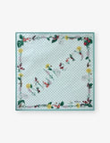 River Side Floral-Print Square Silk-Twill Scarf
