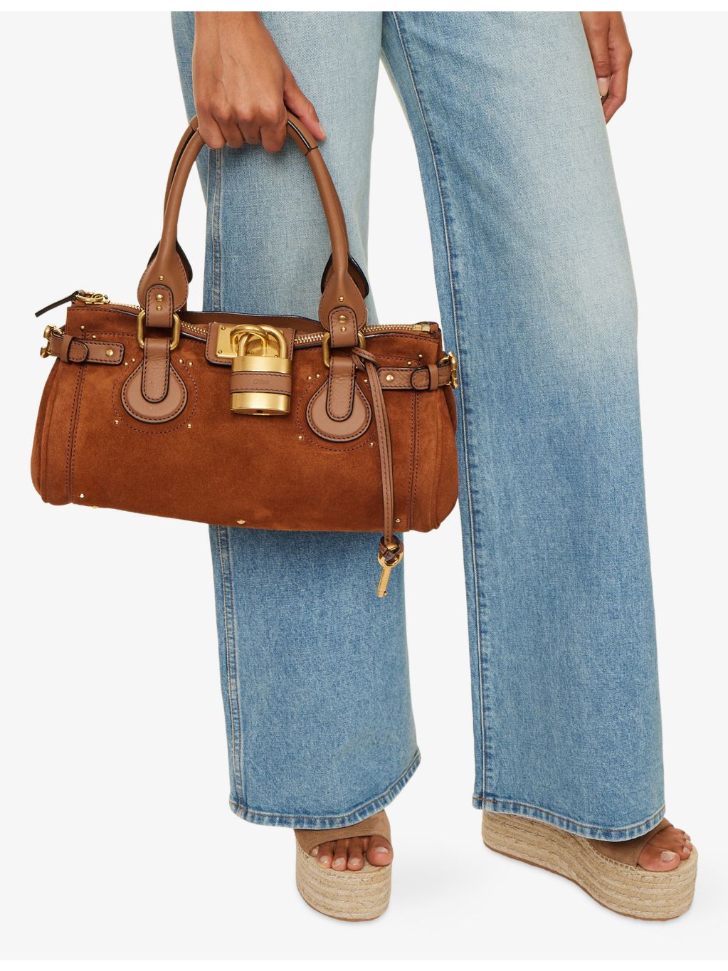 Chloé Paddington suede tote bag with padlock charm, UK version