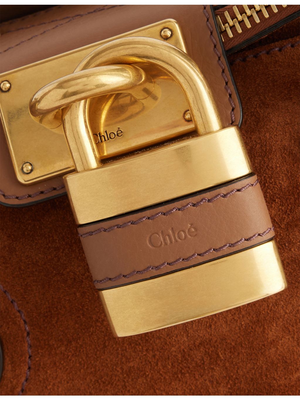 Chloé Paddington suede tote bag with padlock charm, UK version