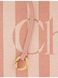 Chloe cotton-canvas tote bag with striped logo, UK version