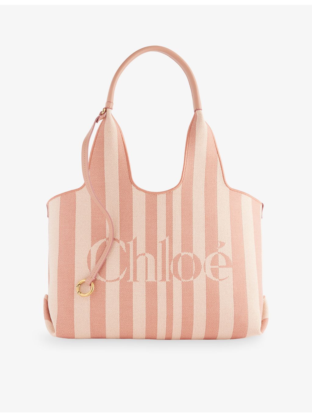 Chloe cotton-canvas tote bag with striped logo, UK version