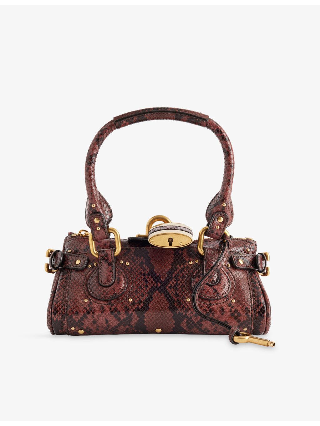 Chloé mini snake-effect leather top-handle bag, UK version
