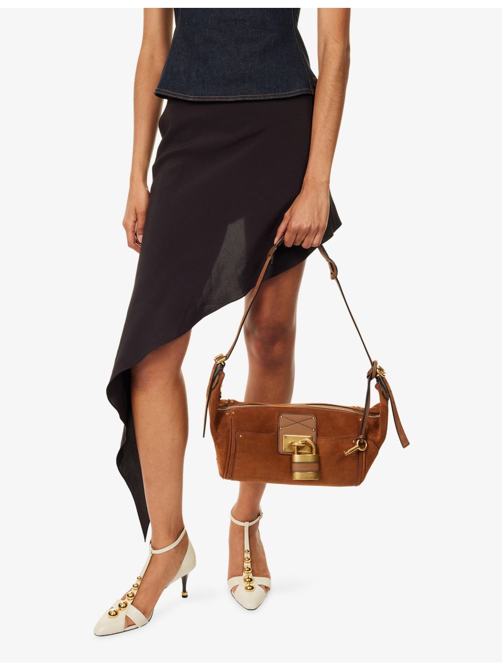 Chloé Paddington small suede shoulder bag, imported from the UK