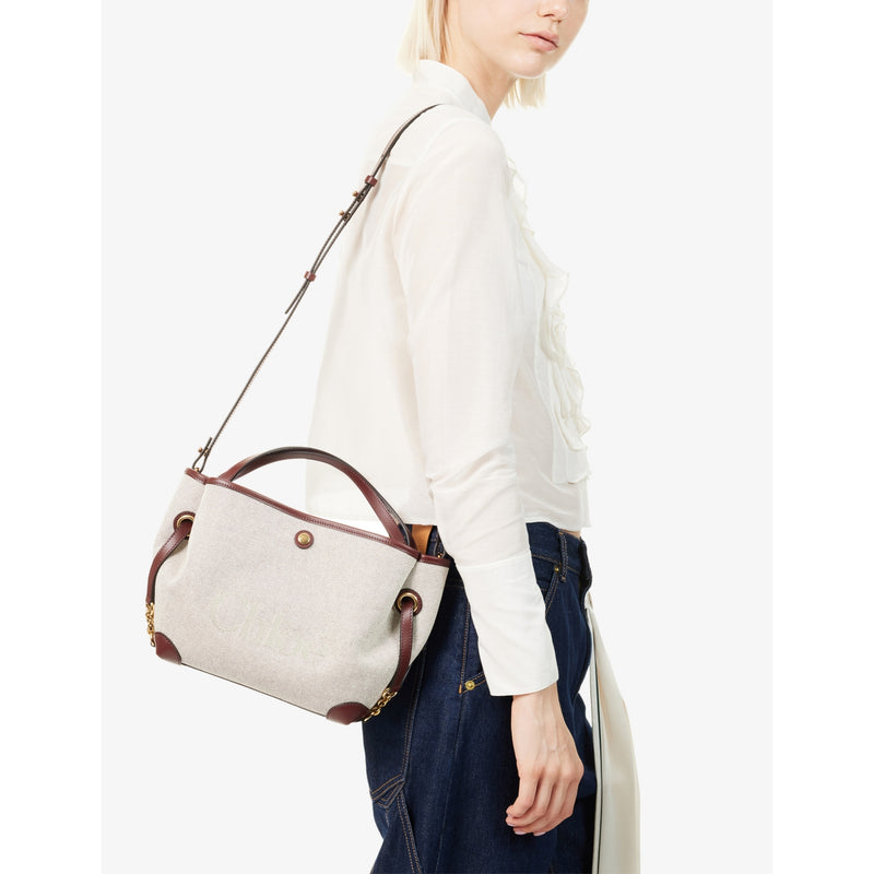 Chloé Clover small cotton-canvas tote bag, imported from the UK