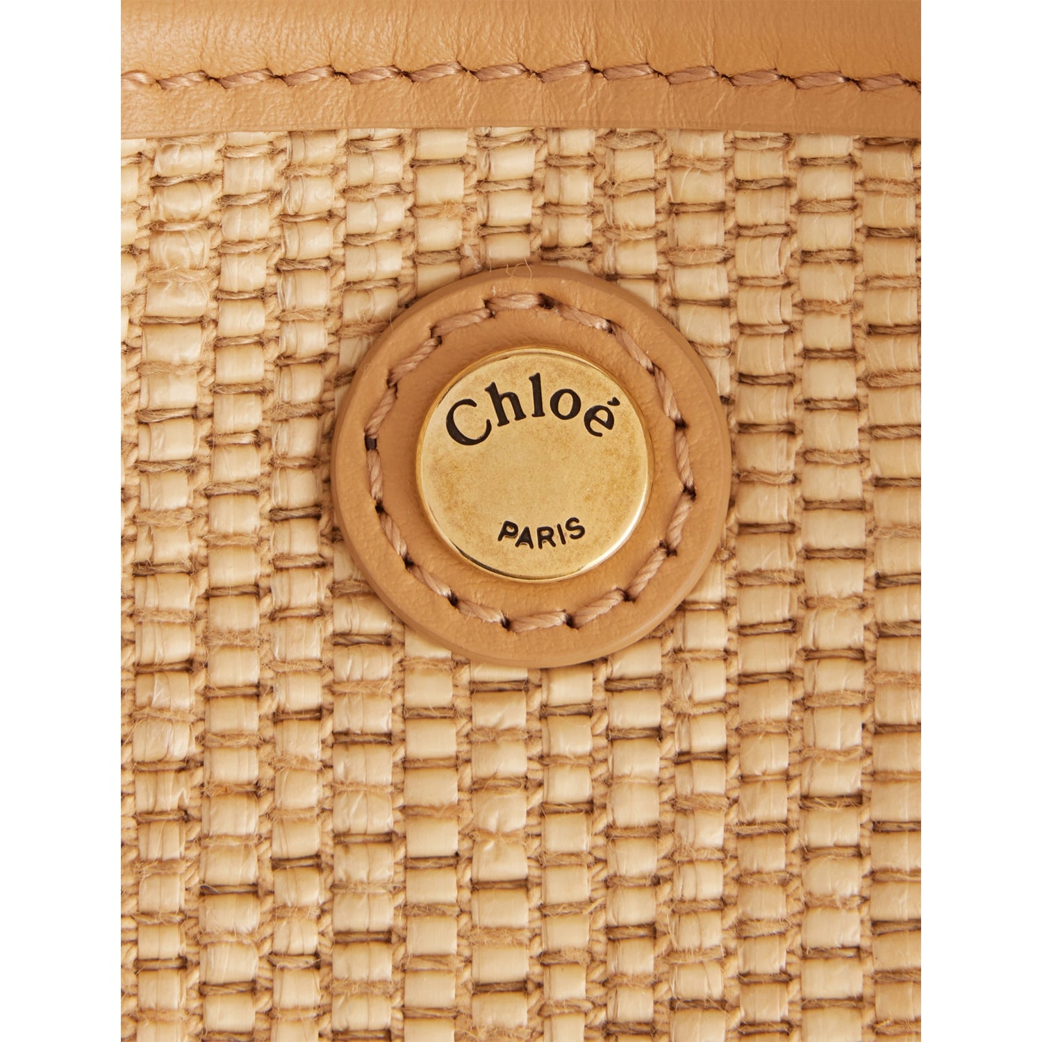 Chloé Clover Small Raffia-Effect Shoulder Bag, UK version