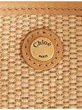 Chloé Clover Small Raffia-Effect Shoulder Bag, UK version