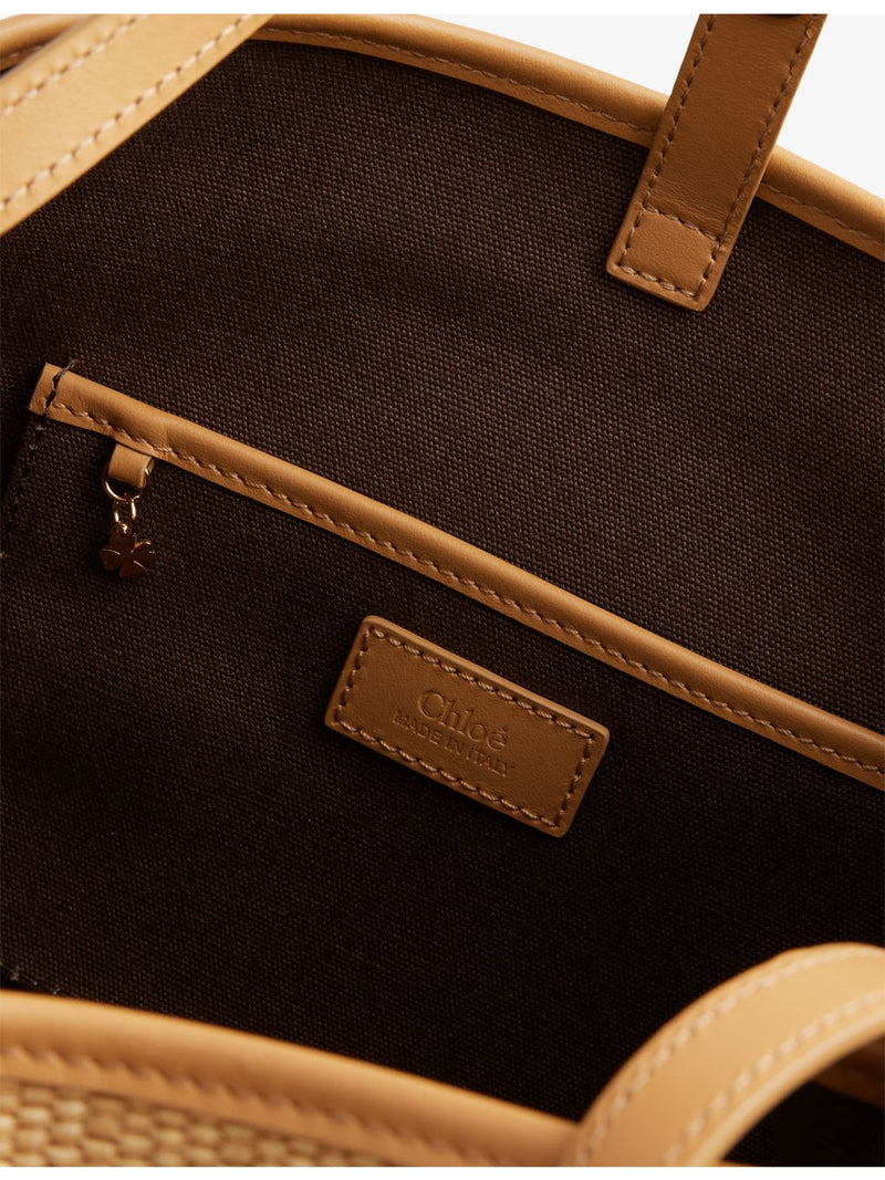 Chloé Clover Small Raffia-Effect Shoulder Bag, UK version