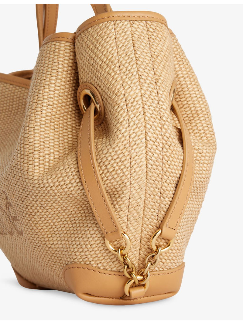 Chloé Clover Small Raffia-Effect Shoulder Bag, UK version