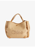 Chloé Clover Small Raffia-Effect Shoulder Bag, UK version