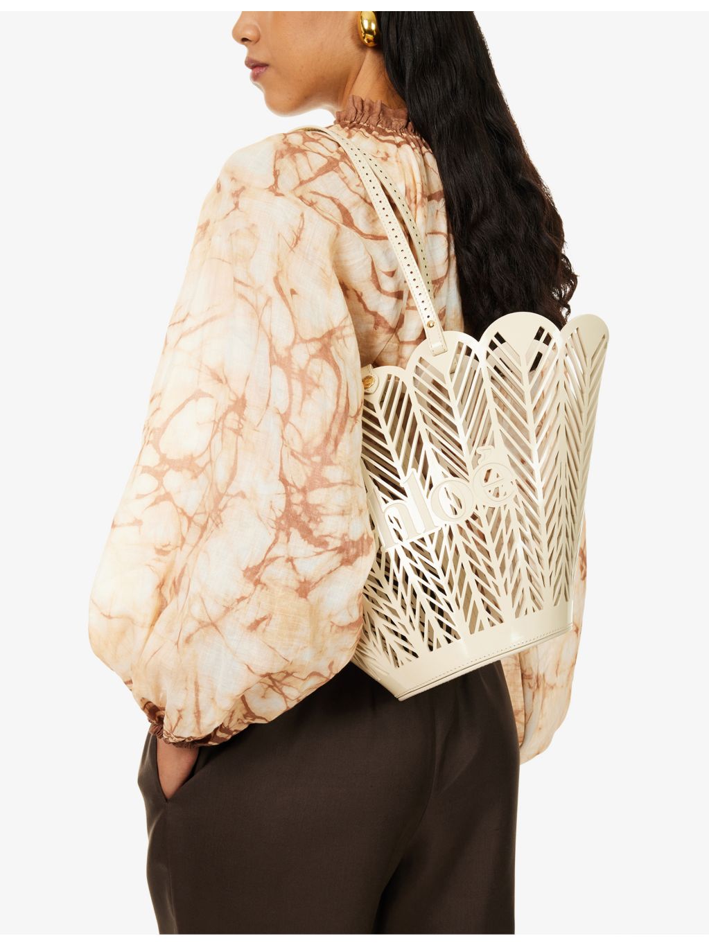 Chloé Soleil leather basket bag, imported from the UK