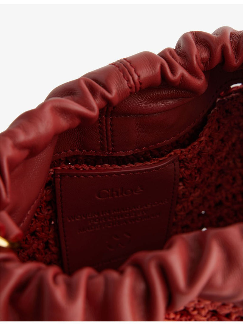 Chloé raffia pouch summer banana drawstring - British product