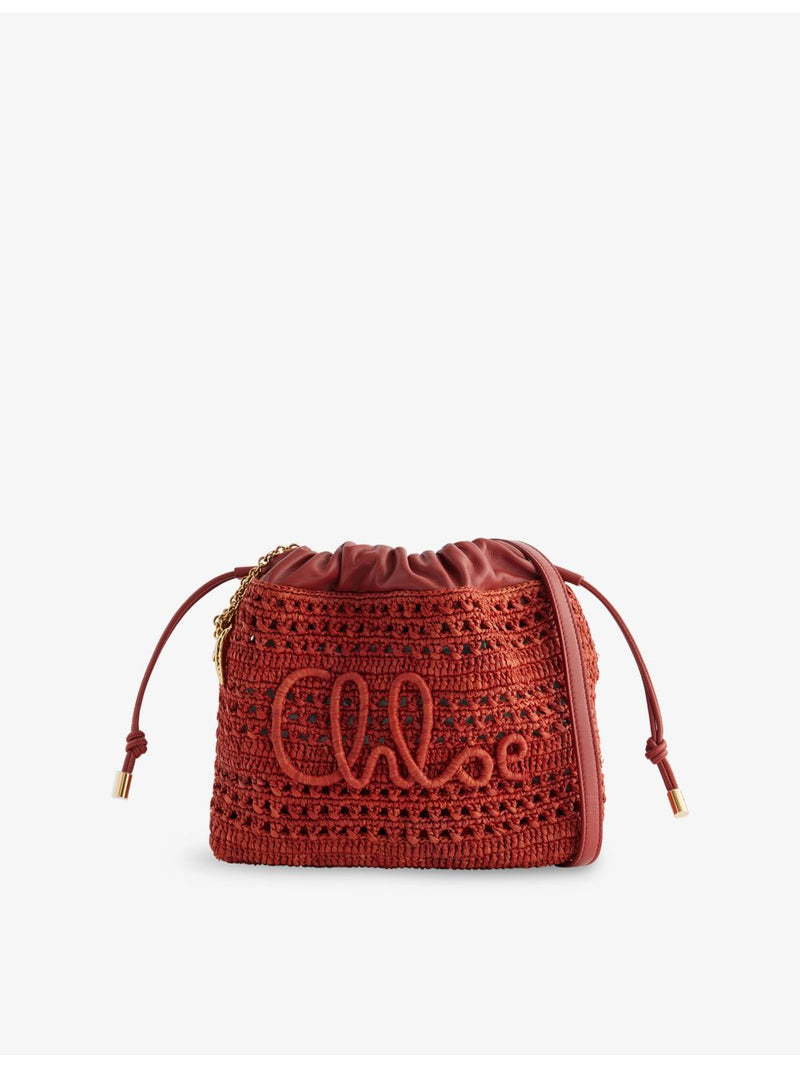 Chloé raffia pouch summer banana drawstring - British product