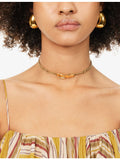 Chloé triple chain brass necklace in polished finish, UK version