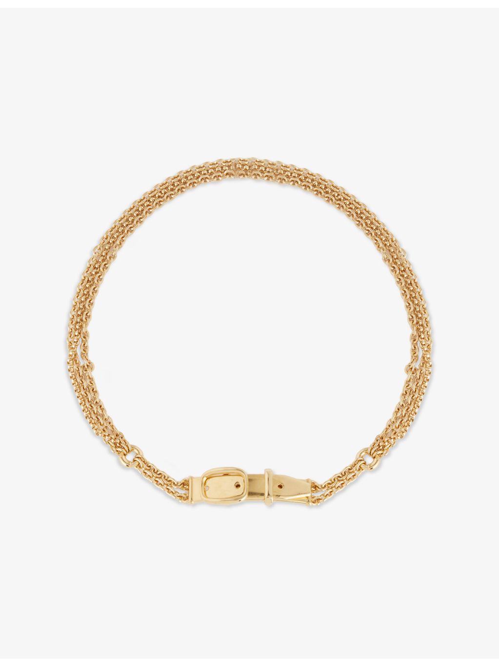 Chloé triple chain brass necklace in polished finish, UK version