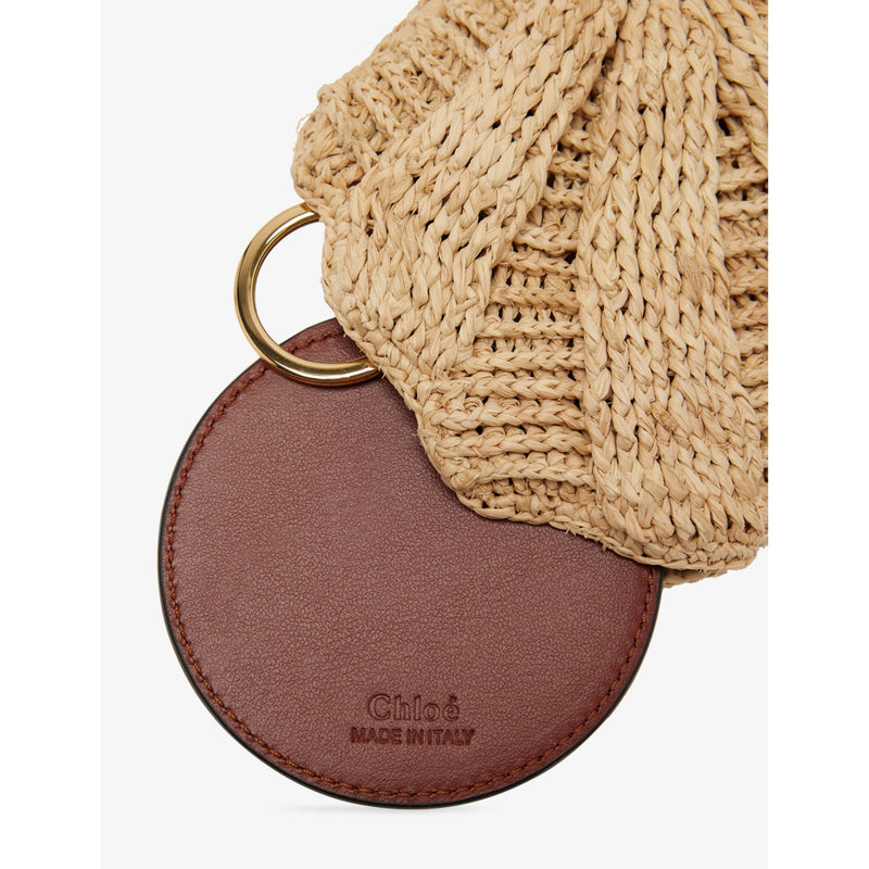 Chloé seashell and mirror raffia bag charm, imported from the UK