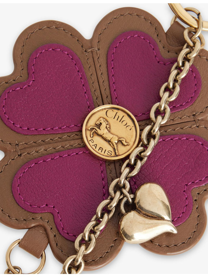 Chloé Clover leather and metal bag charm, UK version