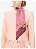 Chloé silk scarf with Paddington print, 7cm by 120cm - British product