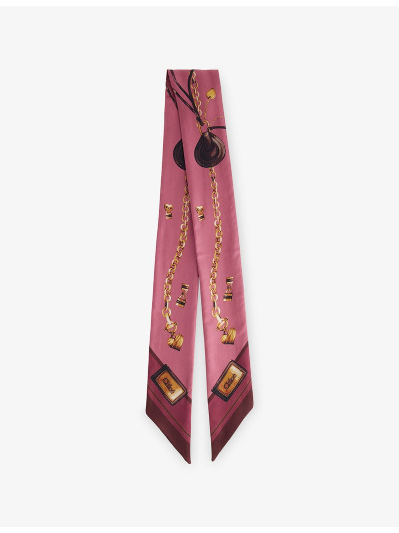 Chloé silk scarf with Paddington print, 7cm by 120cm - British product