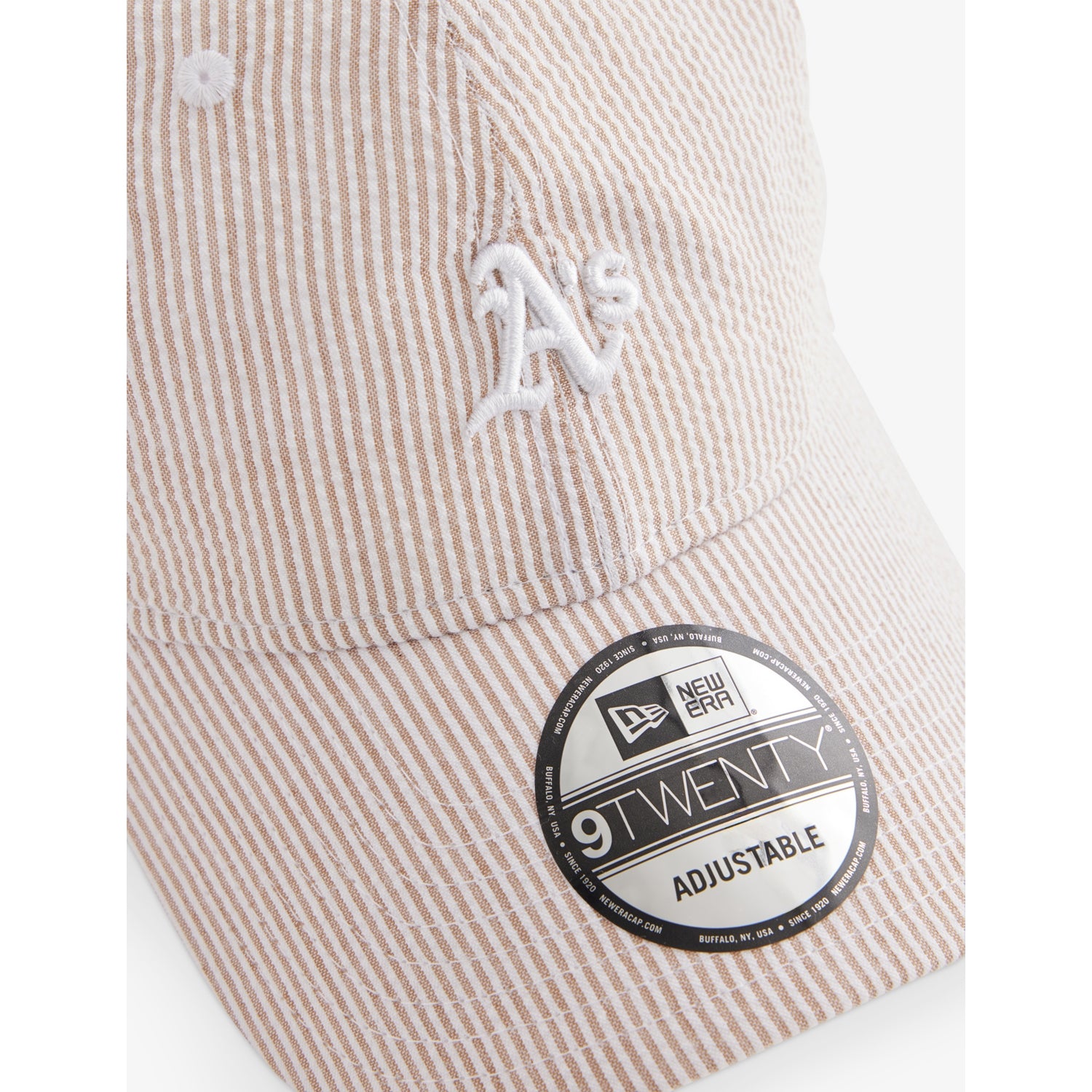 New Era 9TWENTY Athletics MLB seersucker cap, imported from the UK