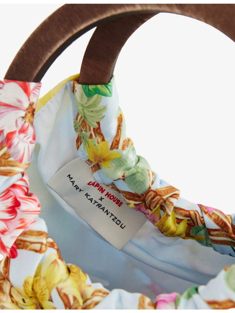 Lapin House botanical-print canvas shoulder bag (British brand)