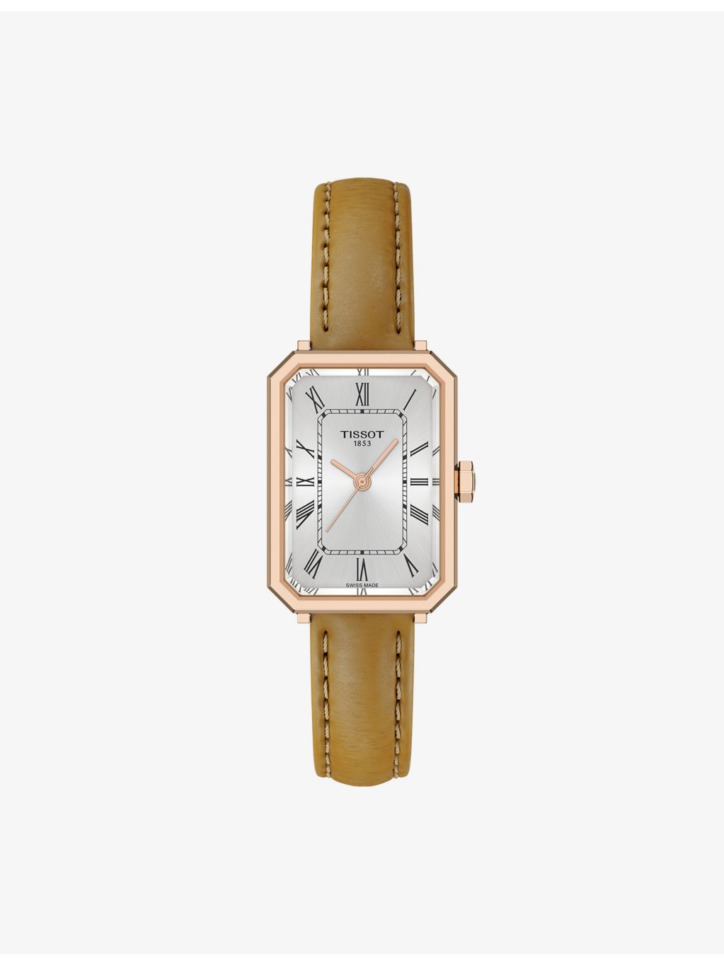 Tissot stainless-steel quartz watch 30mm silver dial leather strap - British product