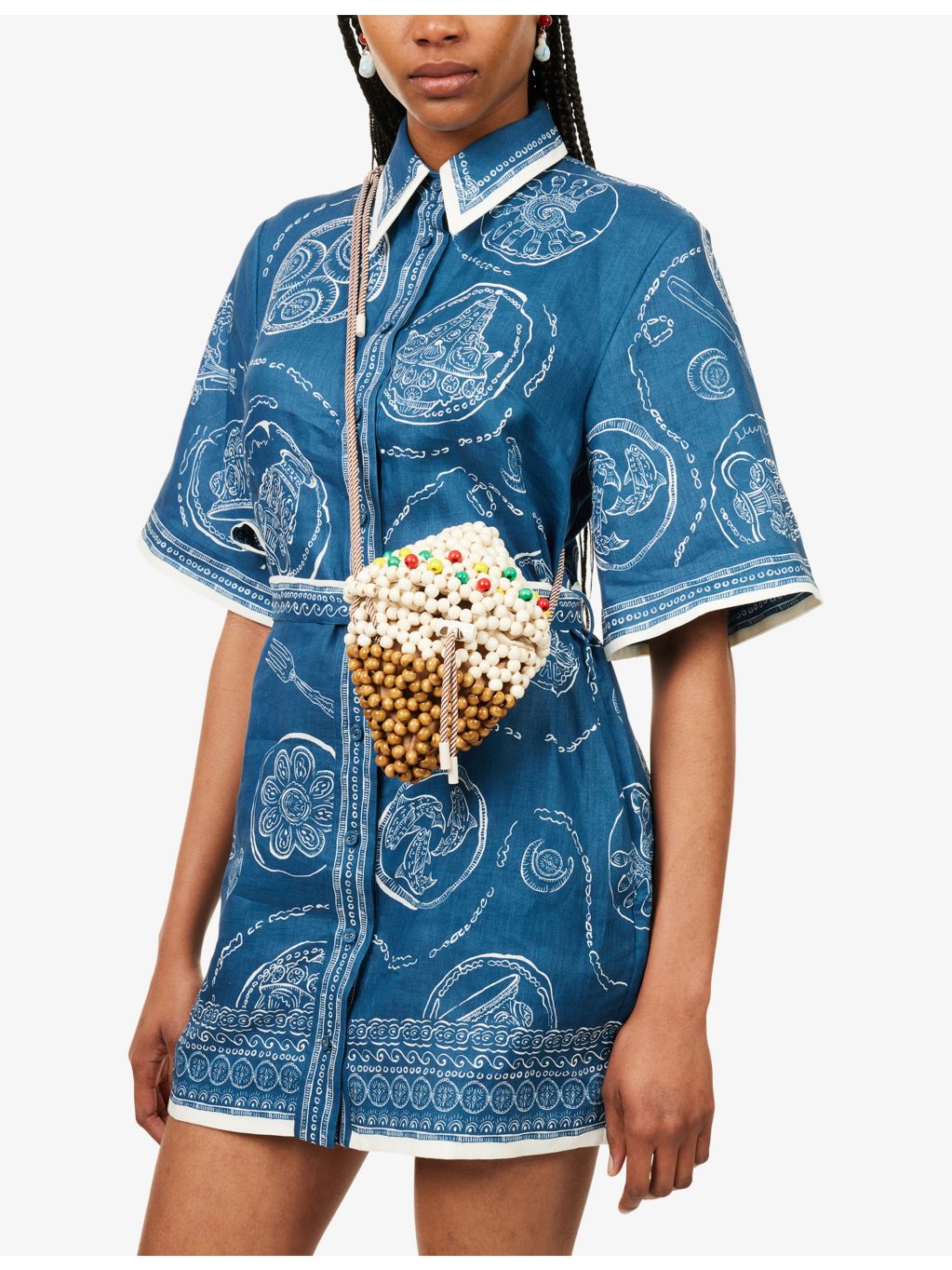 Alémais wood-bead cross-body bag in Gelato (British brand)