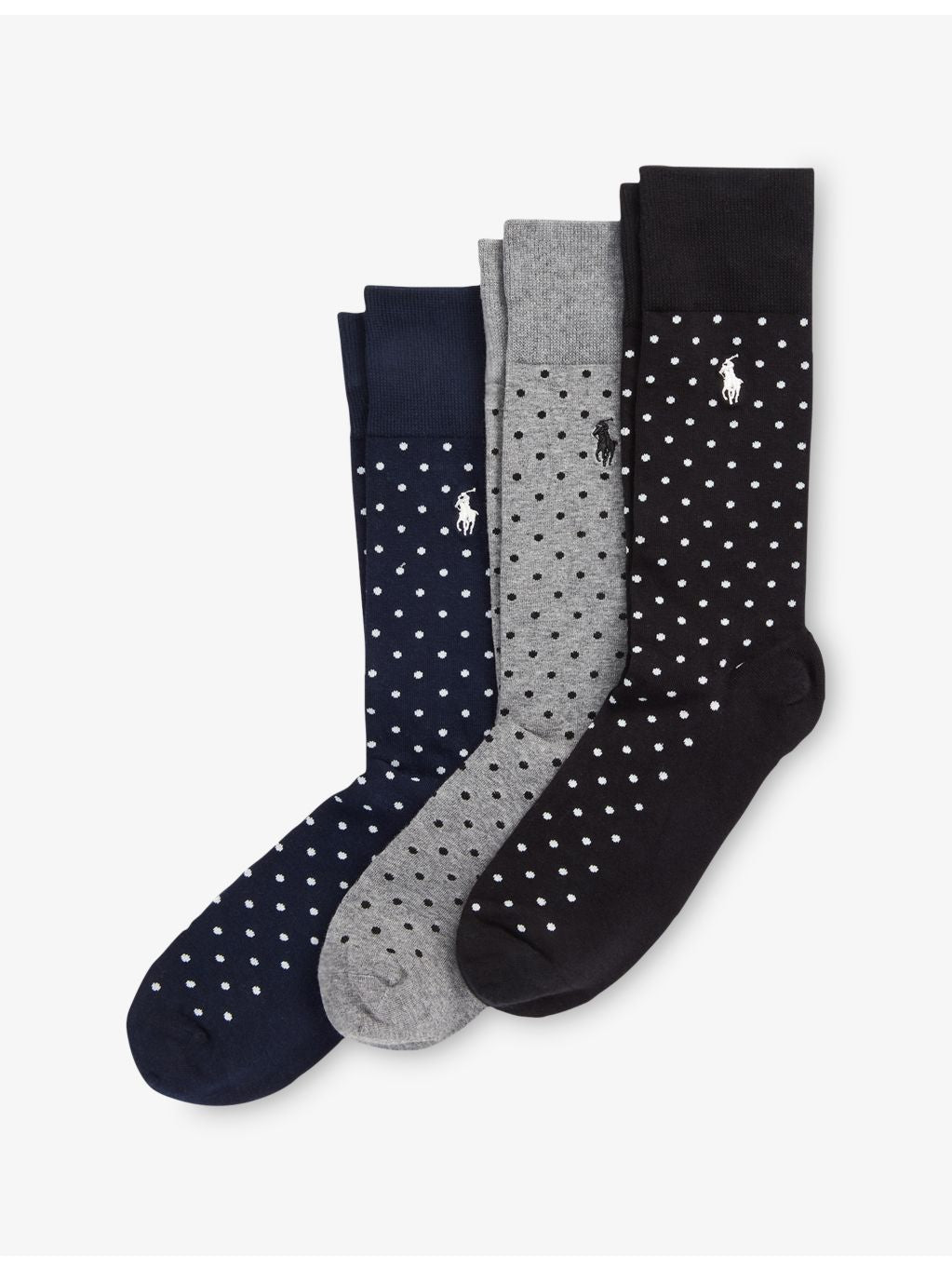 Polo Ralph Lauren dotted three-pack cotton-blend socks, UK version