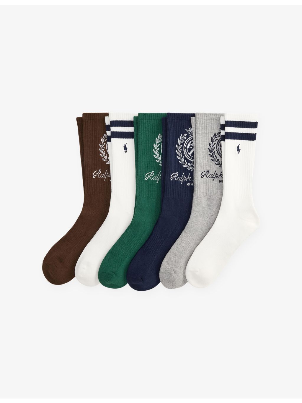 Polo Ralph Lauren pack of six stretch-woven crew socks - British product