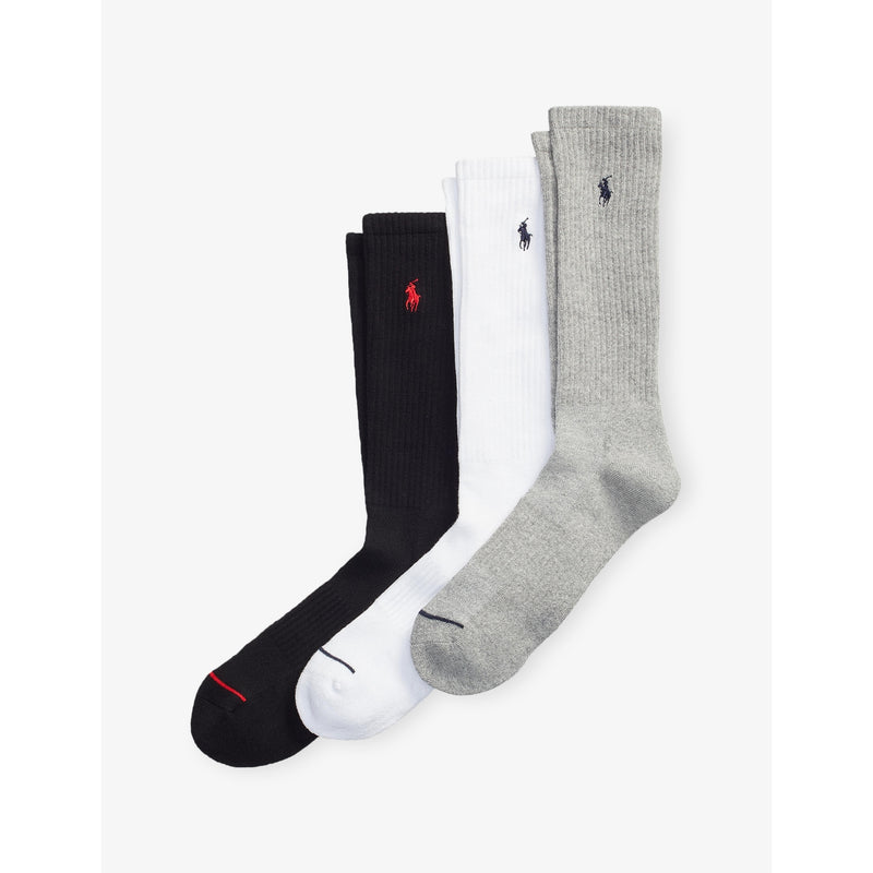 Ribbed Pack of Three Cotton-Blend Socks - 5.5-8
