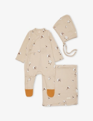 Cottonfield Printed Cotton-Jersey 3 Piece Baby Set Newborn to 3 Month