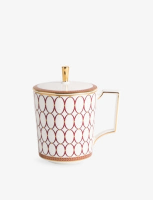 Wedgwood Renaissance Red bone china mug with lid 400ml, UK version