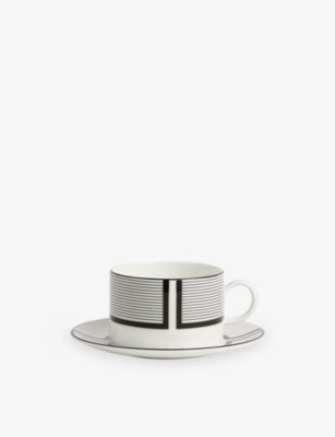 Wedgwood Luxe Graphite bone china teacup and saucer 235ml - British product