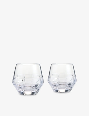Wedgwood Vera Wang Luxe Graphite tumbler set of two crystal glass - British product