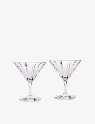 Wedgwood crystal martini glass set of two Luxe Graphite (British brand)
