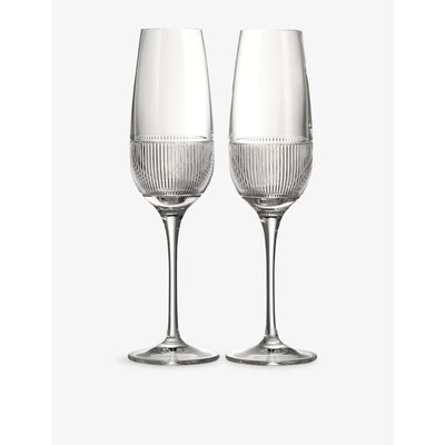 selfridges Wedgwood Helia Crystal Glass Flute Glasses Set of Two- Buy online at McGrocer